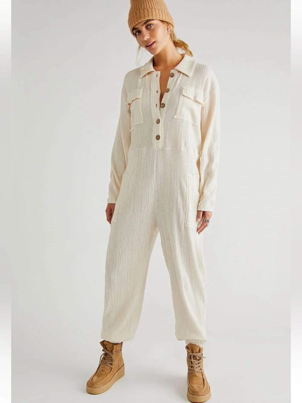 Free People Calico One Piece in Cream